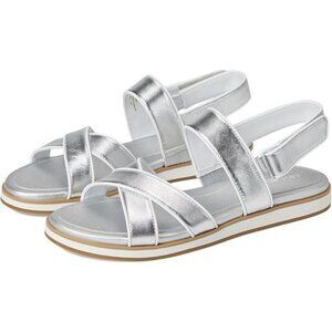 💕COLE HAAN💕 Mirabelle Crisscross Sandal ~ Silver/White 9.5